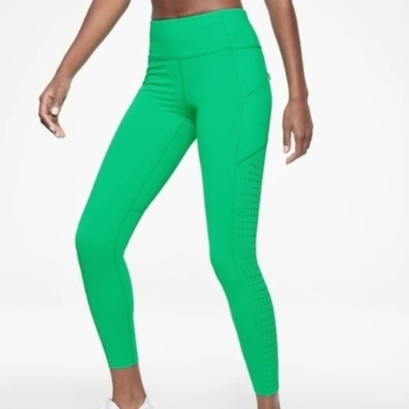 Athleta Pants - NWOT Athleta Green Laser Cut Contender Leggings